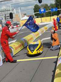 Équipe ÉcoCar 5ES au départ du Shell Éco marathon Europe